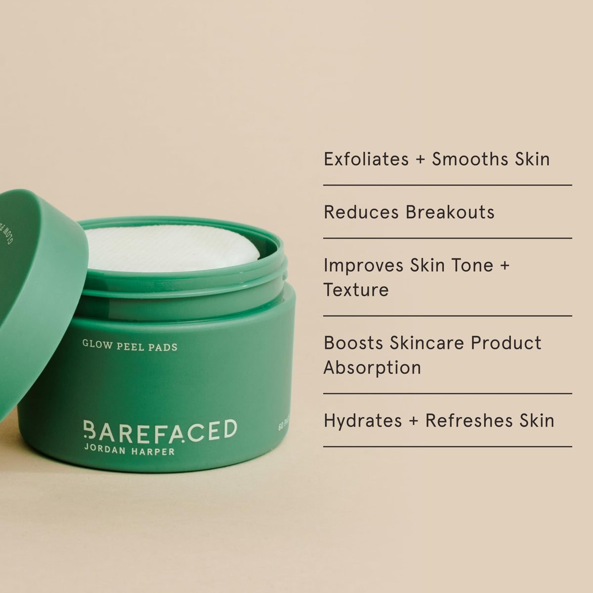 Barefaced Glow Peel Bottle with pour spout for easy dosing.