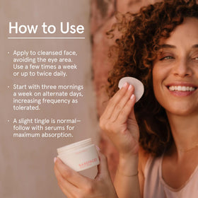 Barefaced Glow Peel Pad texture close-up highlighting exfoliation.