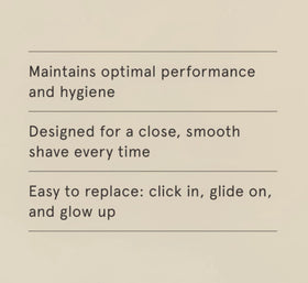 Barefaced guardless design enabling a close, precise at-home dermaplaning shave.