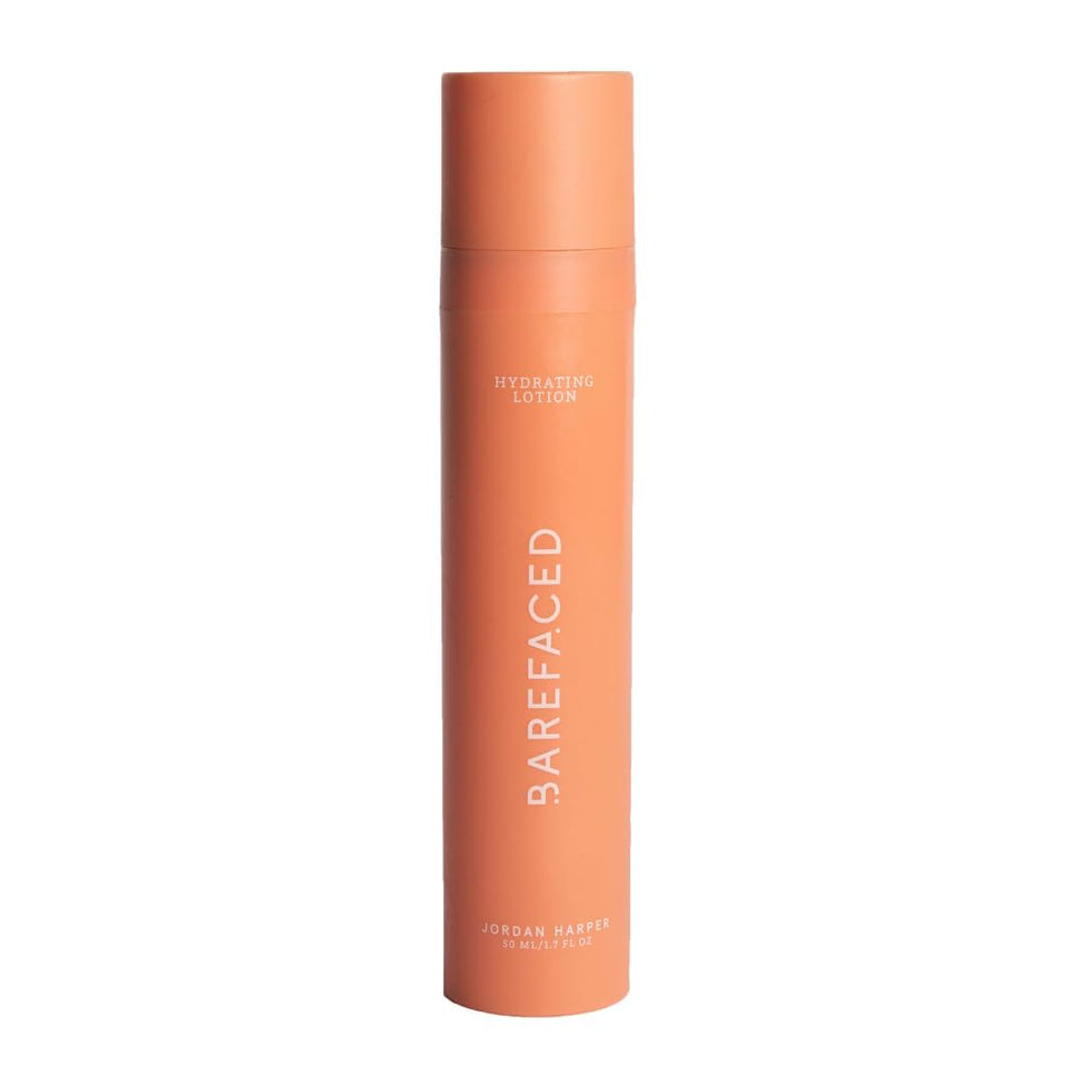 Barefaced Hydrating Lotion bottle illustrating oil-free daily moisture for balanced skin