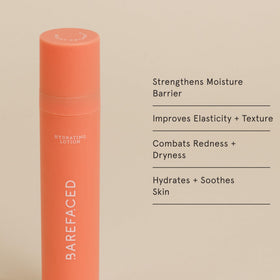 Barefaced Hydrating Lotion texture close-up showing lightweight absorption for comfortable skin