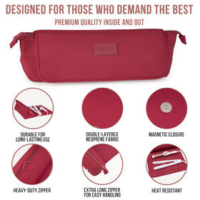 Barefoot Caribou curling iron holder keeps tools secure during transit