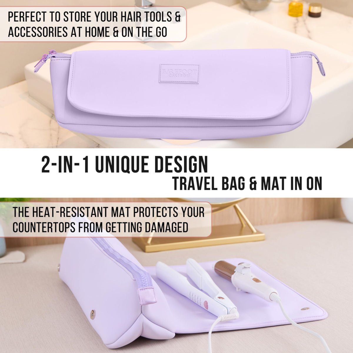 Barefoot Caribou Lilac interior pockets keep clips and chargers neatly in reach.