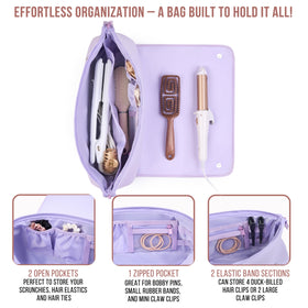 Barefoot Caribou Lilac magnetic closure keeps the bag closed securely.
