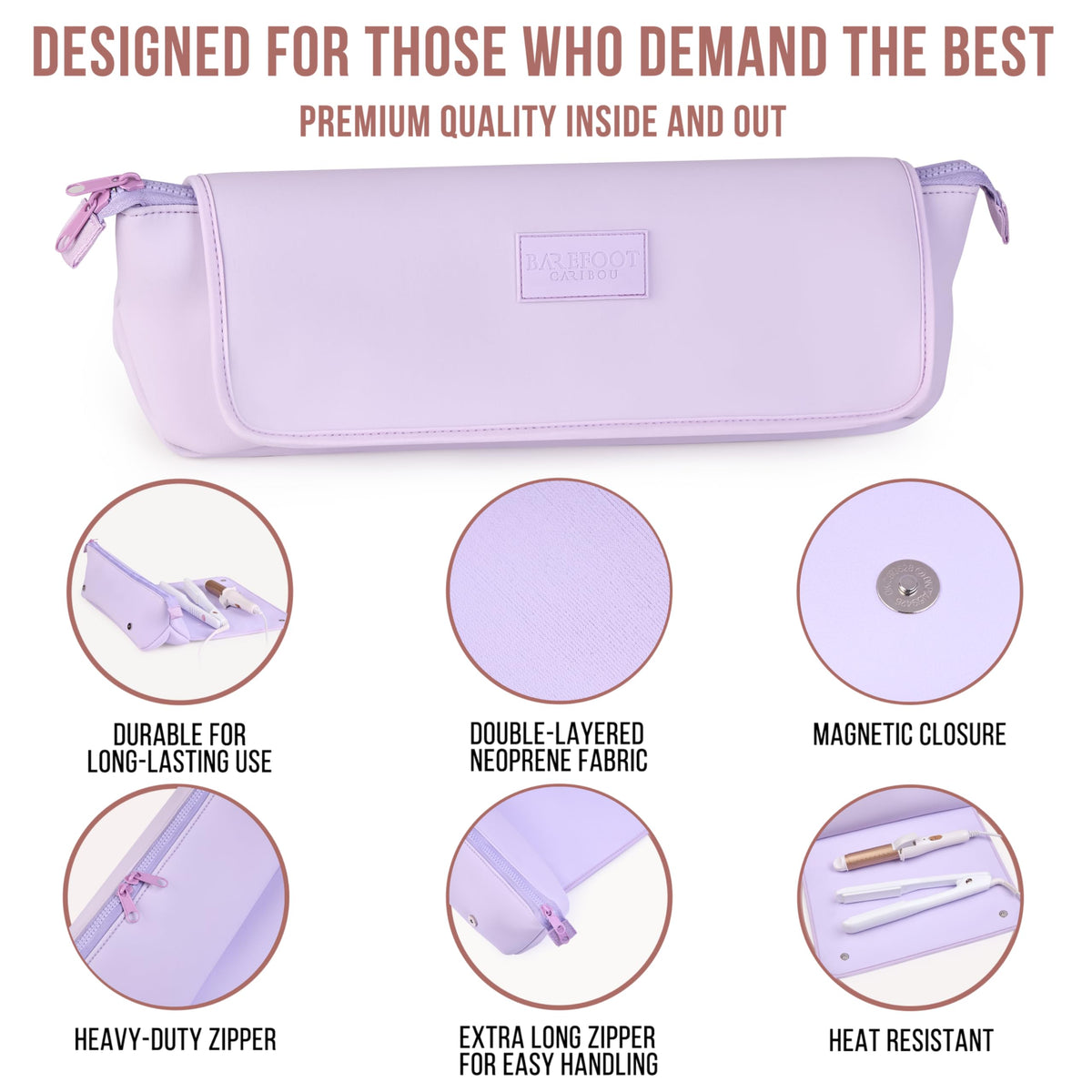 Barefoot Caribou Lilac thick neoprene offers soft durability and protection.