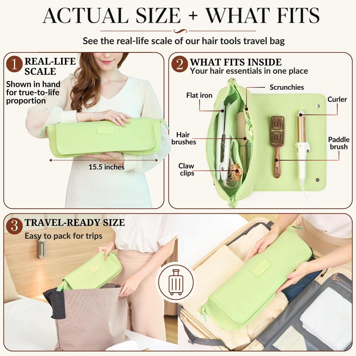 Inside Barefoot Caribou bag showing organized pockets for clips and cords.