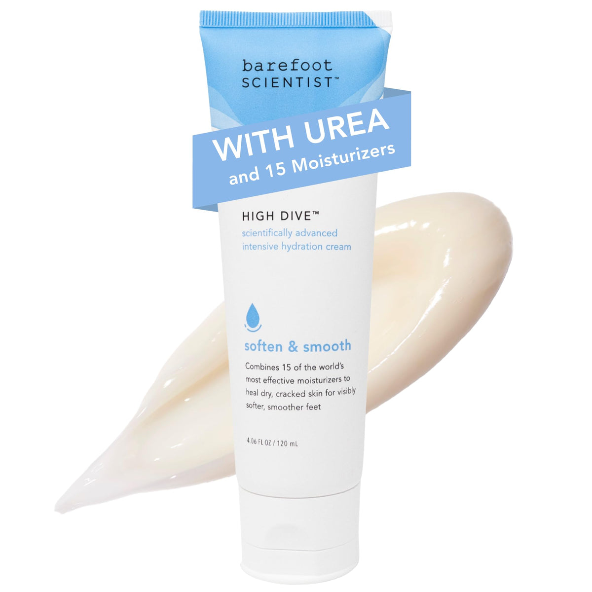 Barefoot Scientist High Dive jar front view showing premium foot moisturizer for deeply hydrated feet