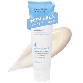 Barefoot Scientist High Dive jar front view showing premium foot moisturizer for deeply hydrated feet