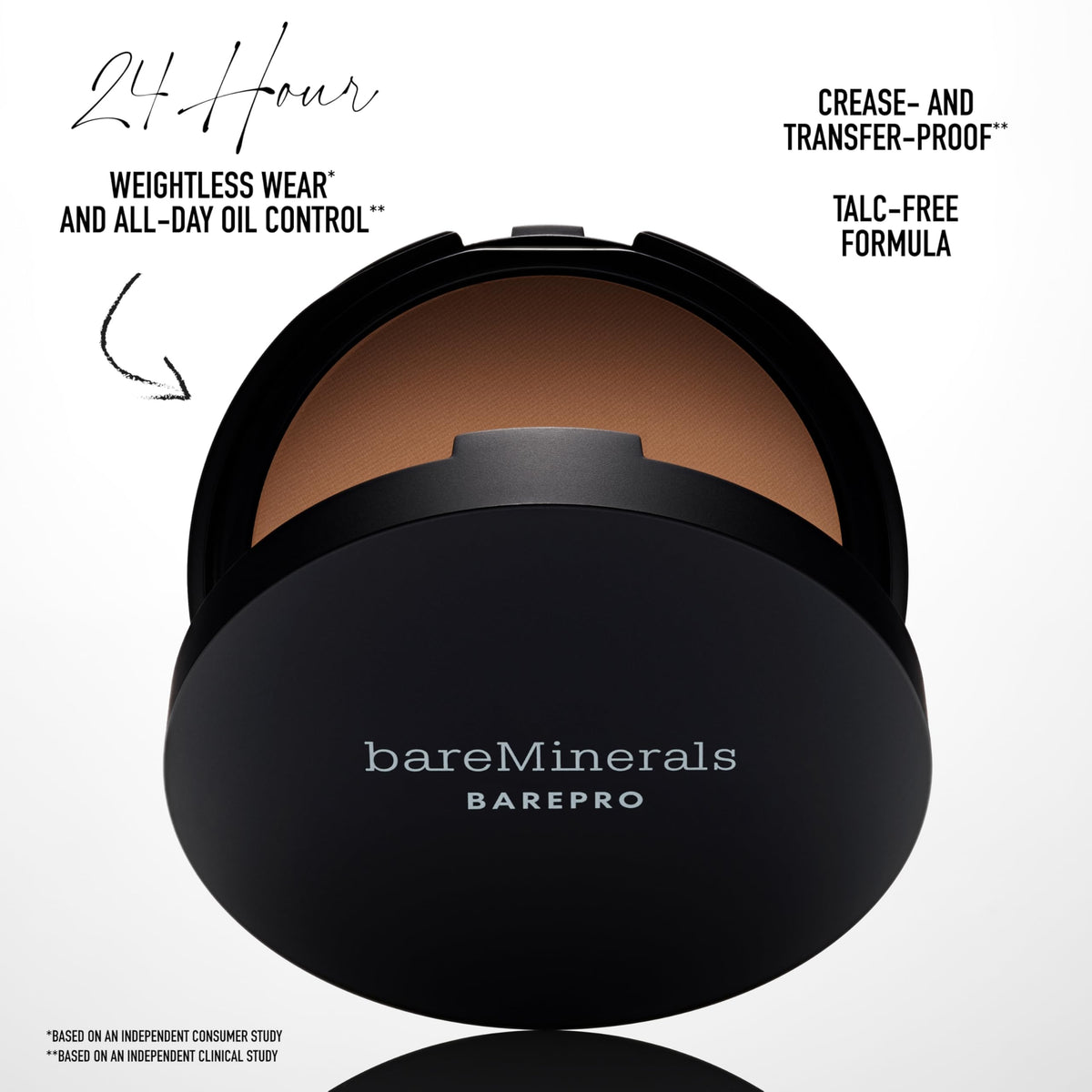 bareMinerals Barepro 24HR oil-control portrait for shine-free skin.