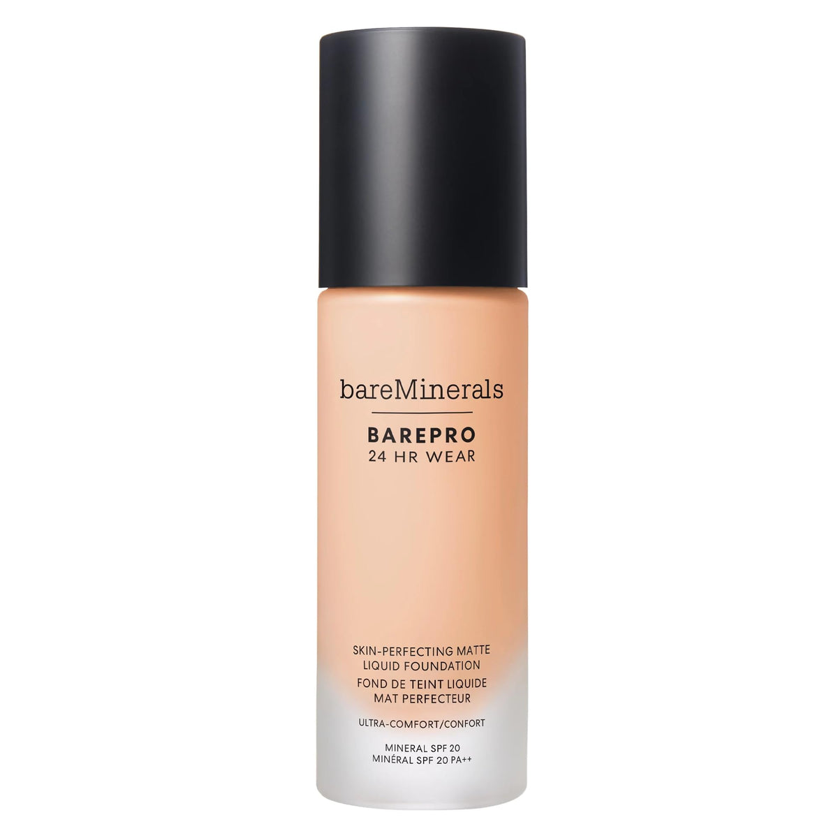 bareminerals Barepro 24HR Wear bottle shows a weightless matte finish for all-day wear.
