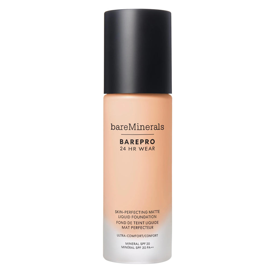 bareminerals Barepro 24HR Wear bottle shows a weightless matte finish for all-day wear.