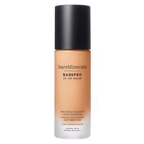 bareminerals Barepro 24HR Wear bottle shows a lightweight matte foundation for long-lasting coverage