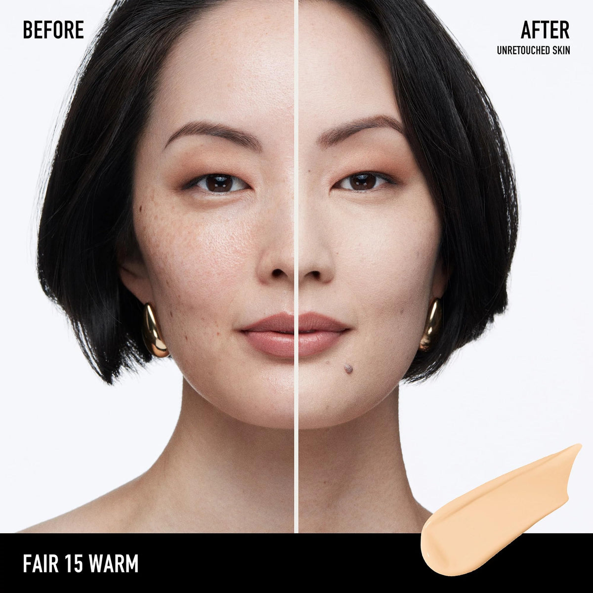 Bareminerals Barepro coverage swatches showing 40-shade range for diverse tones.