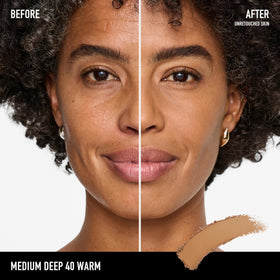 bareminerals barepro matte finish close-up shows smooth texture and minimized pores.
