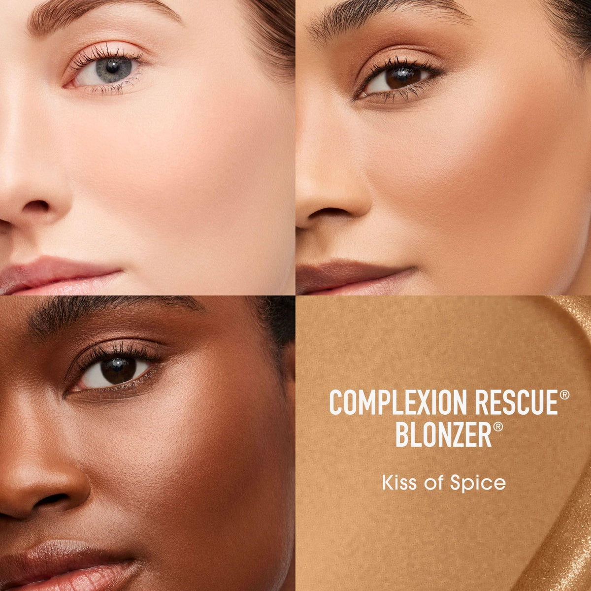 bareMinerals Complexion Rescue Liquid Blonzer swatches revealing buildable rosy-bronze color.