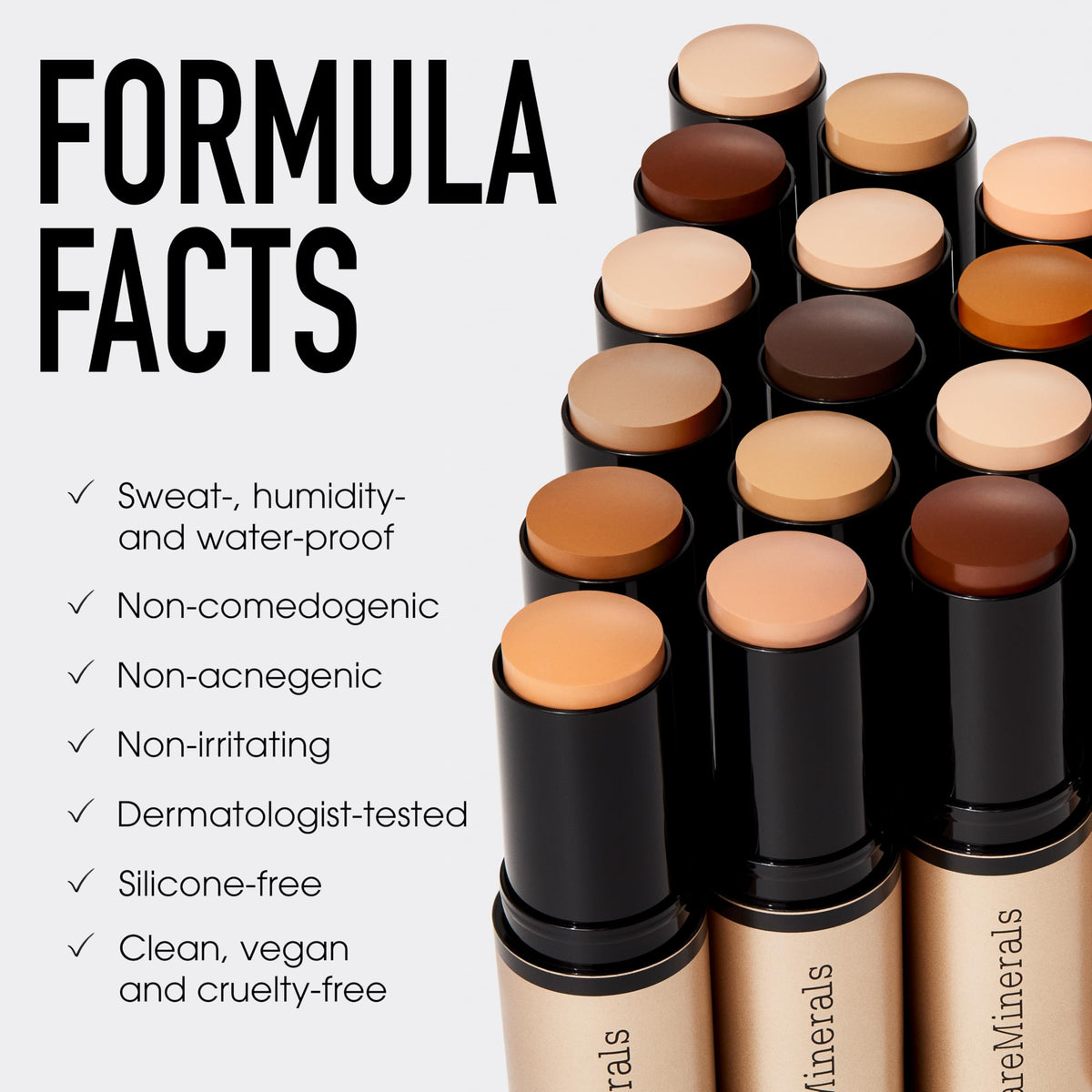 bareMinerals Complexion Rescue Stick Suede-04 on face achieving luminous, even tone