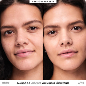 bareMinerals Complexion Rescue stick swirled and blended to even skin tone.