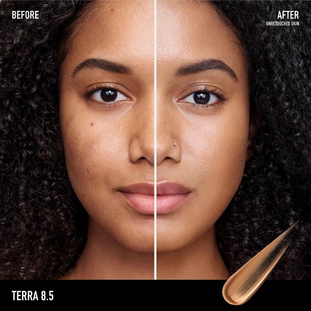 Creamy texture swirl demonstrates easy blending for a natural, dewy finish.