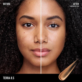 Creamy texture swirl demonstrates easy blending for a natural, dewy finish.