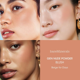 bareMinerals Gen Nude Powder Blush texture swatch highlights buildable color options