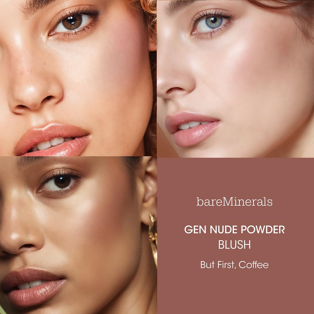 bareMinerals Gen Nude Powder Blush But First Coffee swatch on cheek