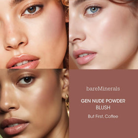 bareMinerals Gen Nude Powder Blush But First Coffee swatch on cheek