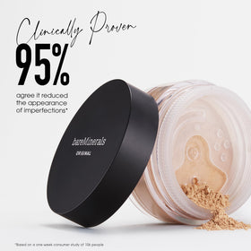 bareMinerals Get Started Kit packaging showcases the three-piece routine.