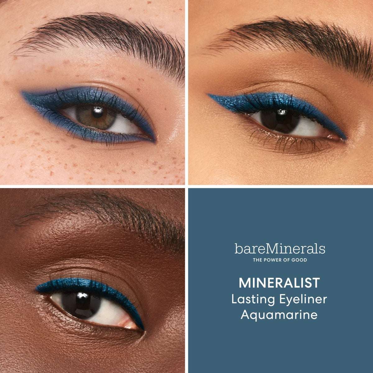 BareMinerals Mineralist Lasting Eyeliner Aquamarine blending for soft, seamless edges.