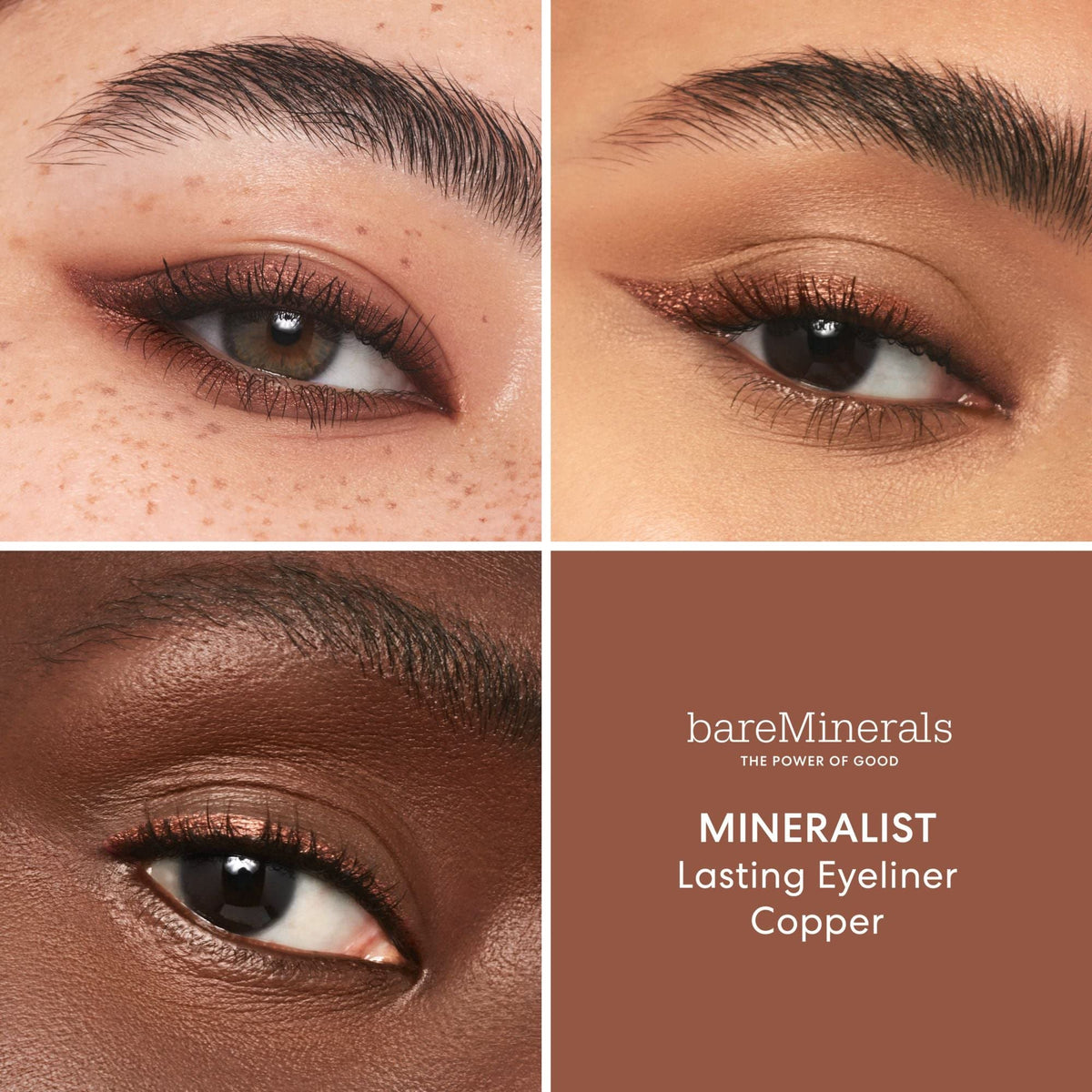 BareMinerals Mineralist Lasting Eyeliner copper glide close-up demonstrates creamy formula ideal for blending