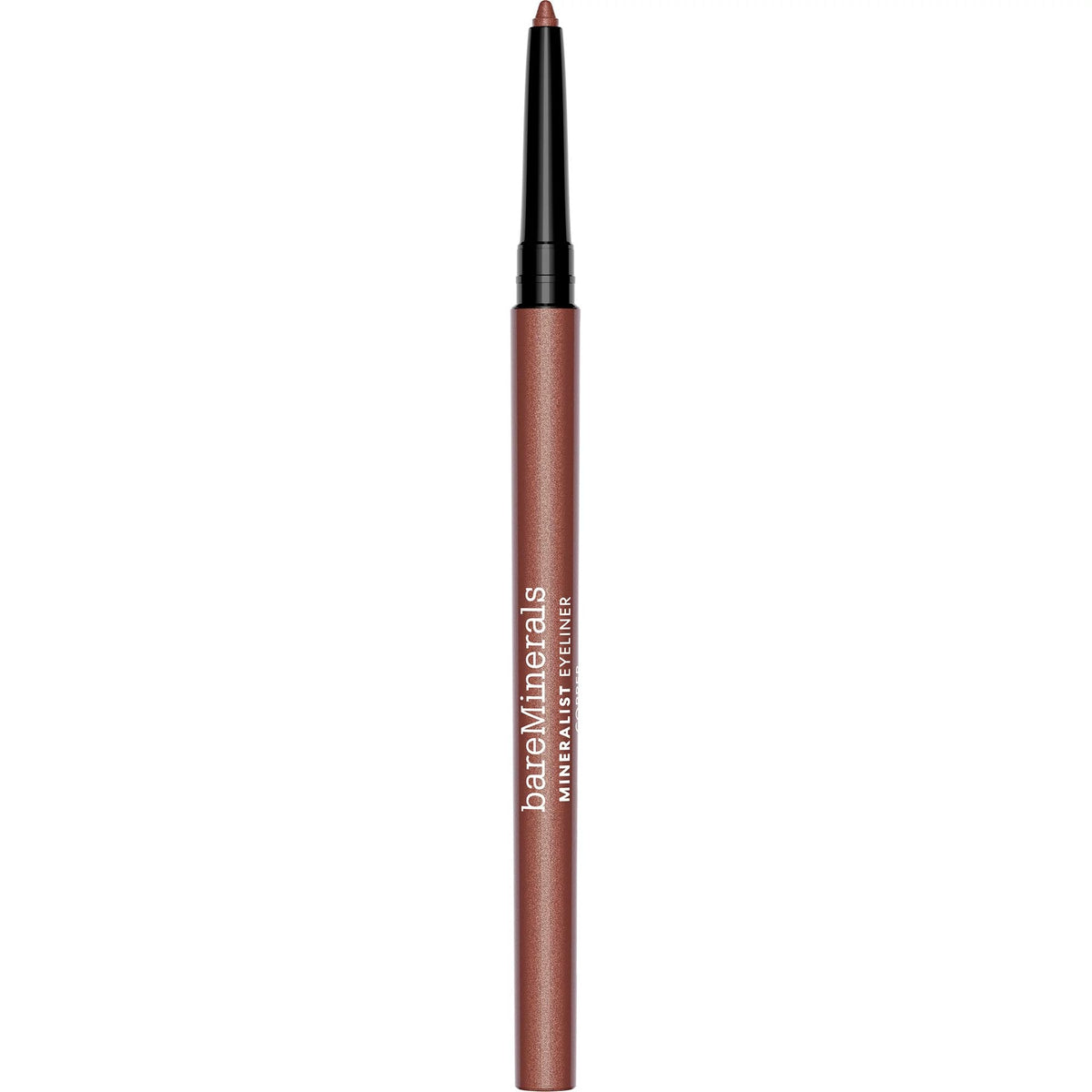 BareMinerals Mineralist Lasting Eyeliner copper swatch shows vibrant color with smudge resistance