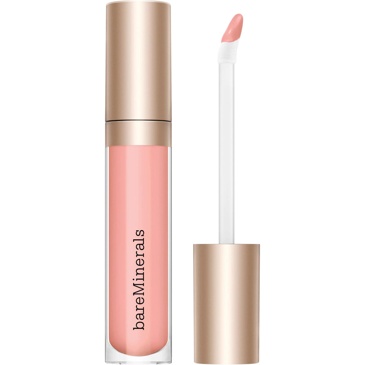 bareMinerals Mineralist Lip Gloss-Balm Serenity packaging showcases vegan formula with a glossy finish.