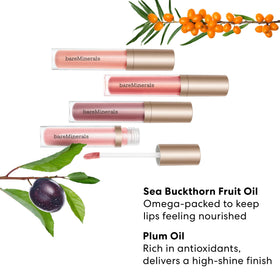 bareMinerals Mineralist Lip Gloss-Balm vegan formula with cold-pressed fruit oils.