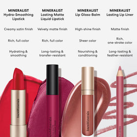 bareMinerals Mineralist Lip Gloss-Balm Zen packaging highlights vegan cruelty-free formula.