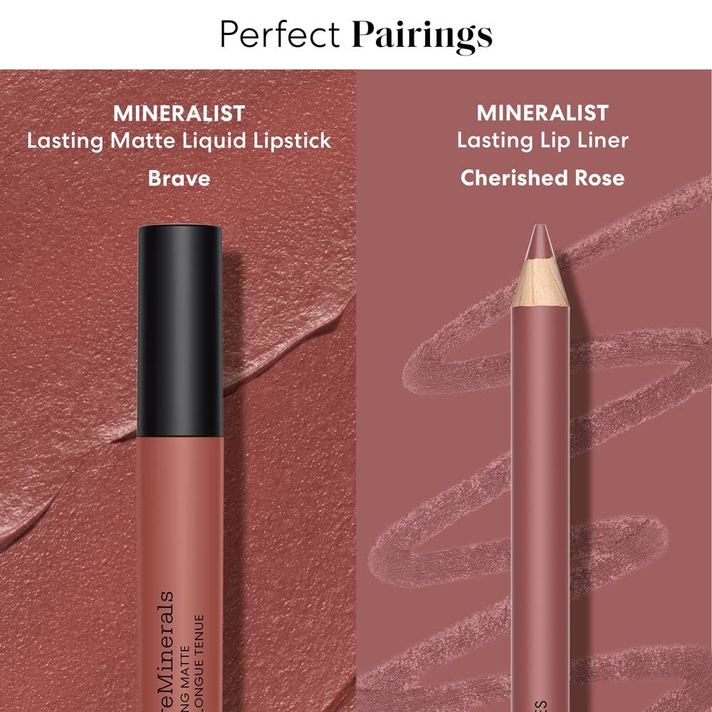 bareMinerals Mineralist Lip Liner packaging made from 100 percent reclaimed wood