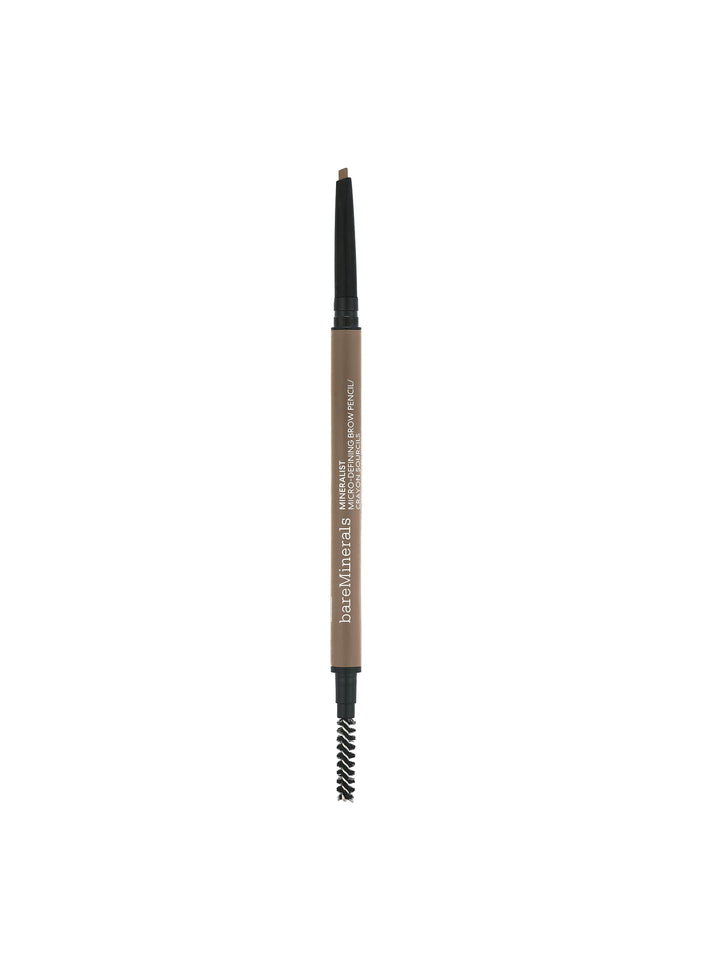 bareMinerals Mineralist micro-fill brow pencil creates hairlike strokes for natural fullness.