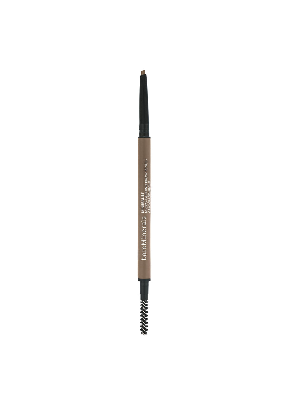 bareMinerals Mineralist micro-fill brow pencil creates hairlike strokes for natural fullness.