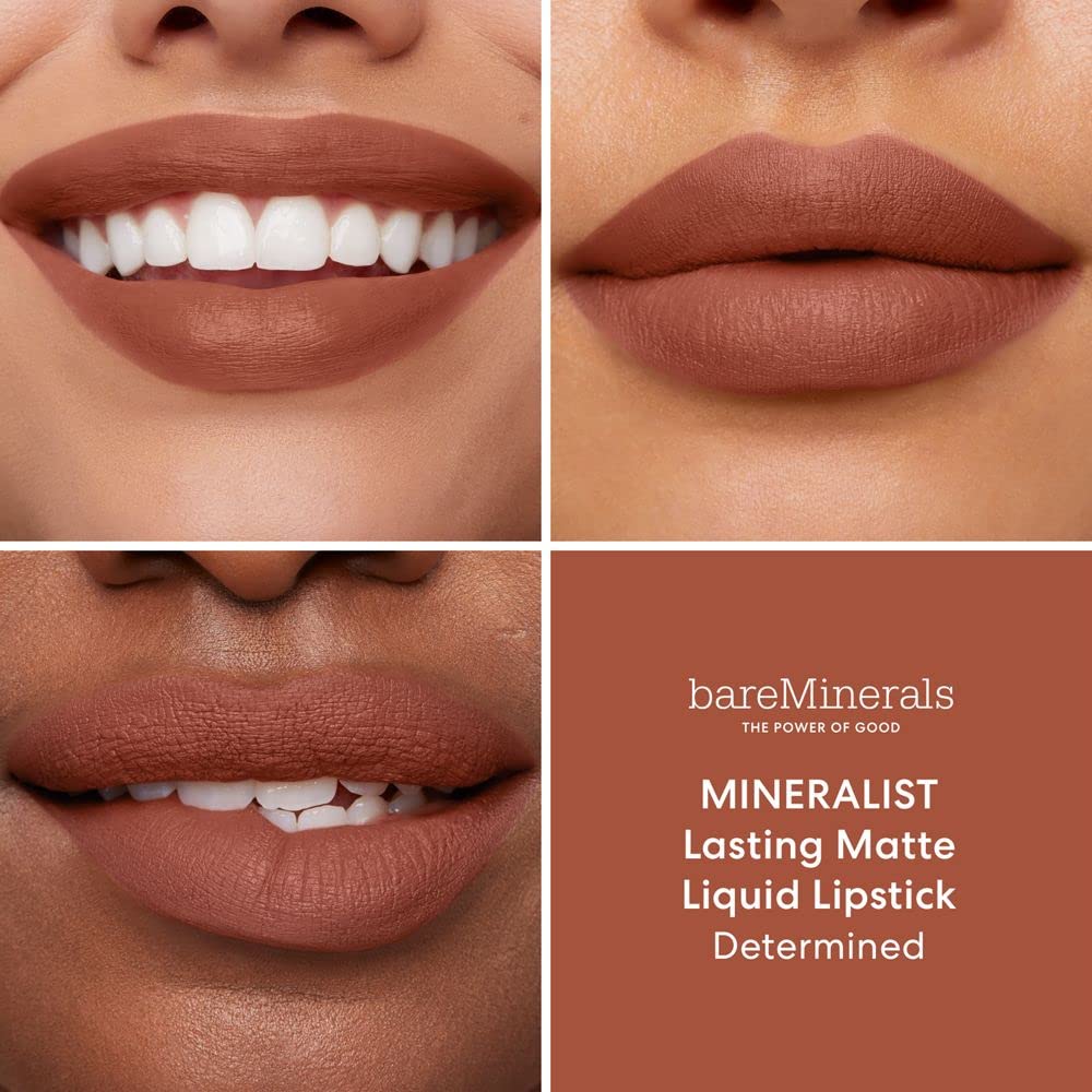 bareMinerals Mineralist moisture-lock formula keeps lips hydrated and comfortable.