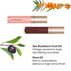 BareMinerals Mineralist Serenity Cranberry lip gloss-balm vegan formula with cold-pressed fruit oils nourishes lips