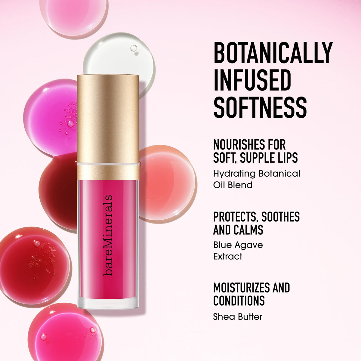 bareMinerals Nourishing Lip Oil for daily use on lips.