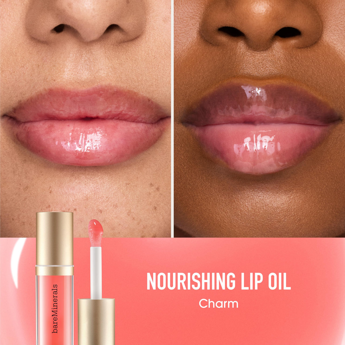 bareMinerals Nourishing Lip Oil lips appearing softer and smoother.