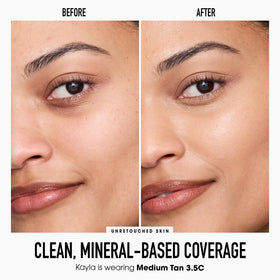 bareMinerals concealer demonstrates buildable coverage with a luminous finish