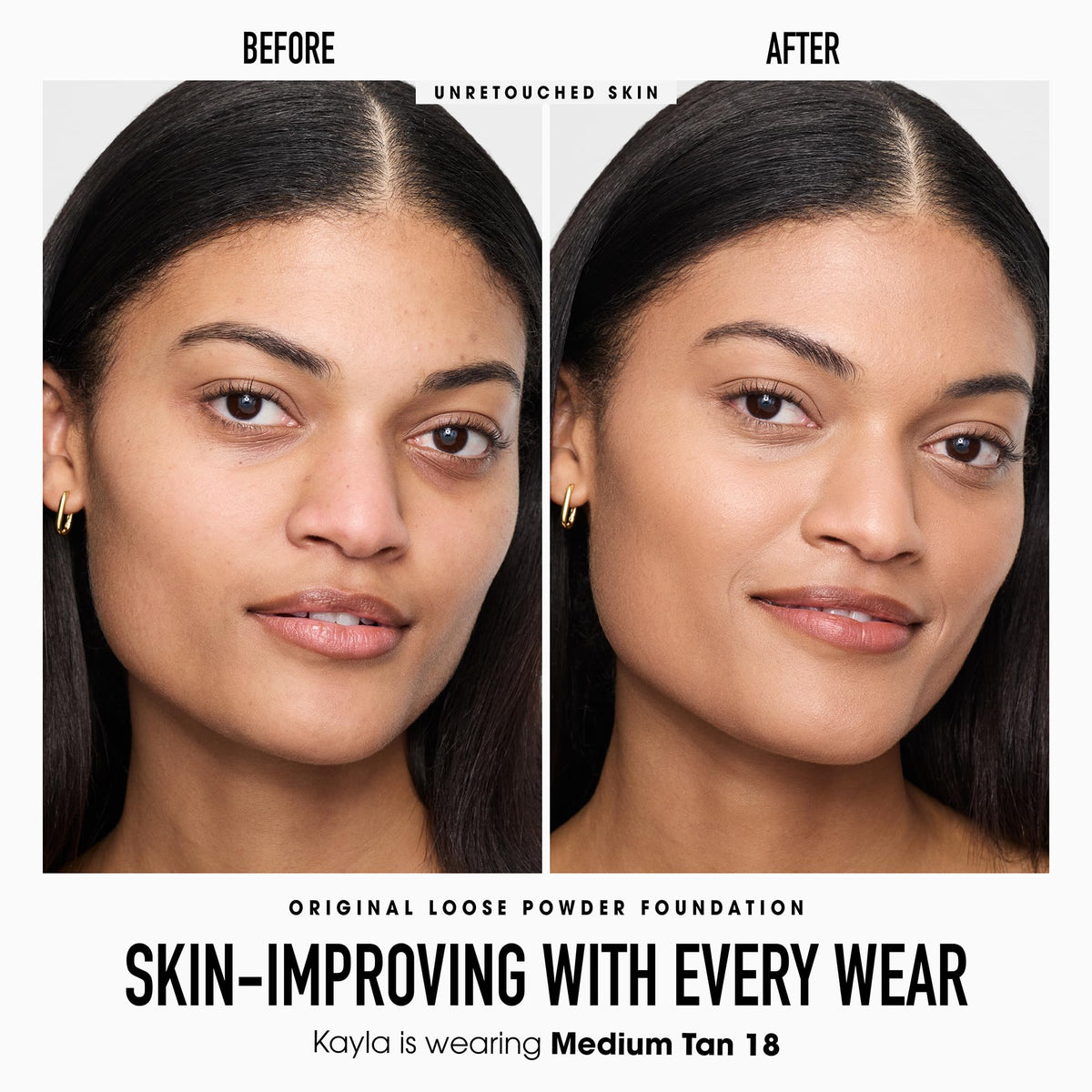 BareMinerals Original Loose Foundation bottle highlighting talc-free mineral formula.