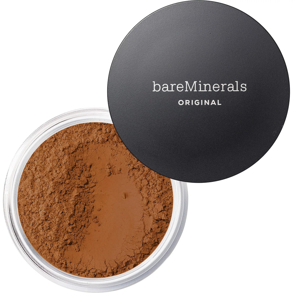 BareMinerals Original Loose Powder swatch on skin showing natural luminous coverage