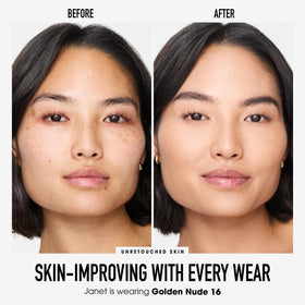 bareMinerals Original Foundation in Golden Nude 16 being applied for even coverage