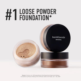 bareMinerals Original Loose Powder Foundation Warm Tan 22 SPF 15 icon indicating sun protection.
