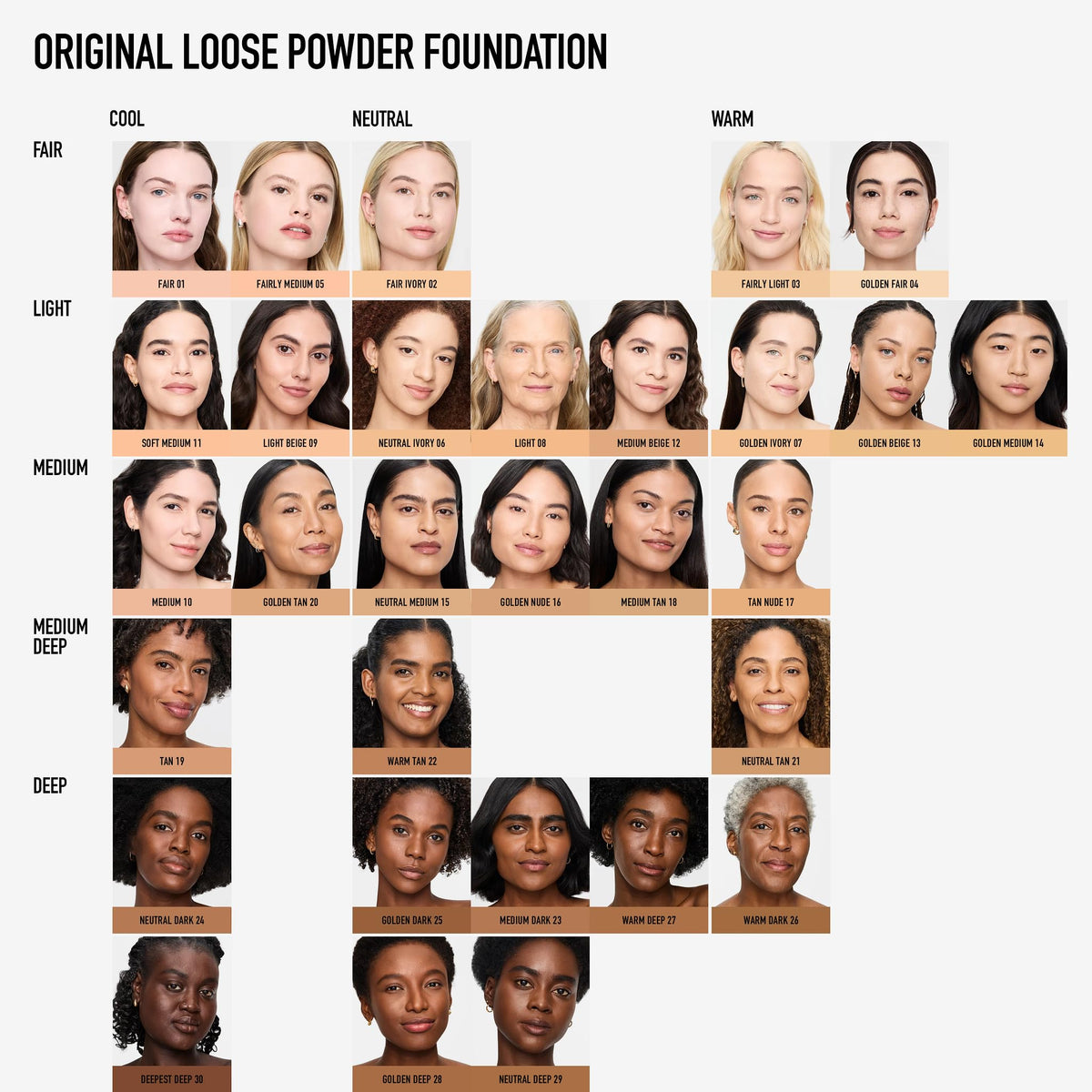 bareMinerals Original Loose Powder Foundation Warm Tan 22 vegan clean formula emphasizes cruelty-free.