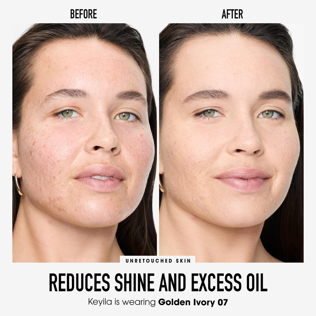 bareMinerals Original Matte Foundation swatch in Golden Ivory showing natural matte finish