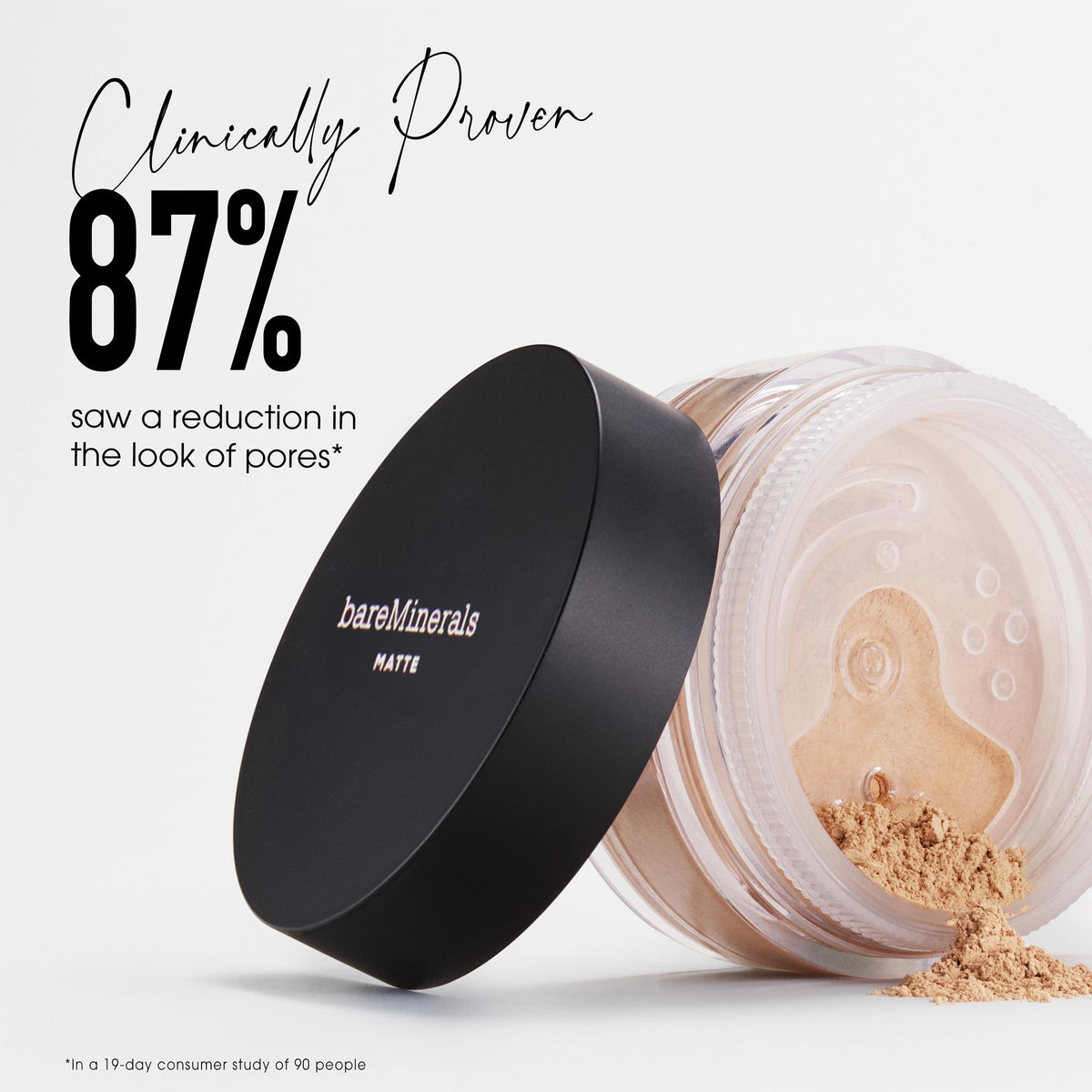 bareMinerals Original Matte Loose Foundation SPF 15 Warm Tan texture detail demonstrating oil absorption