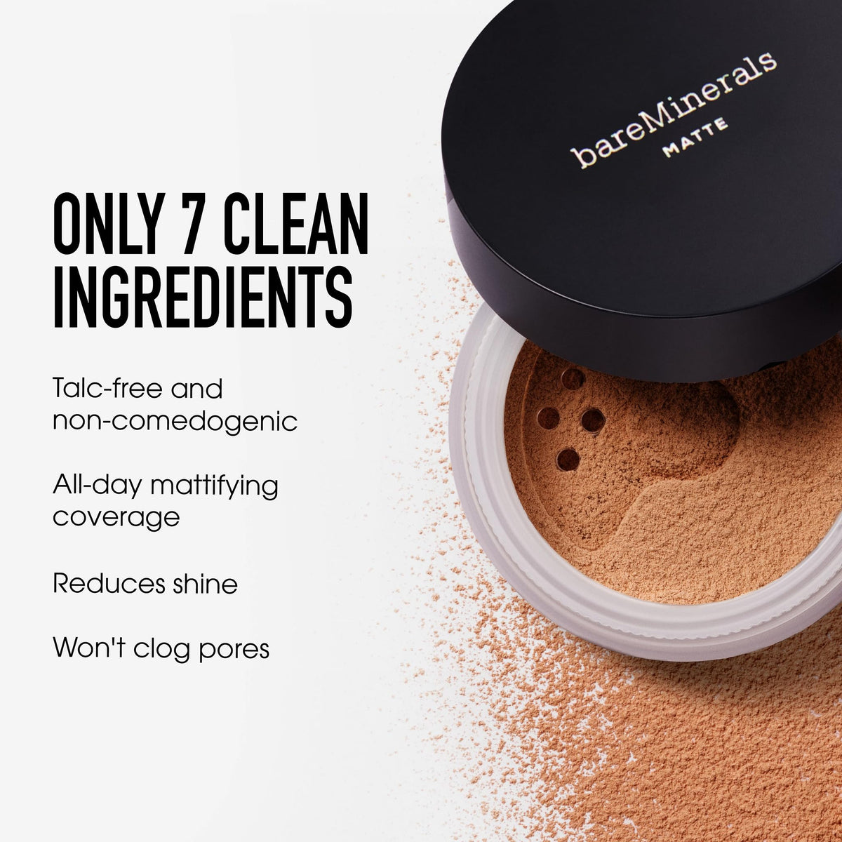 bareMinerals Original Matte Loose Foundation SPF 15 Warm Tan on cheek for shine control