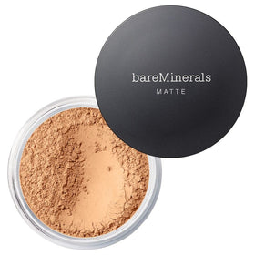 bareminerals Original Matte SPF15 Tan Nude 17 jar shows powder texture for natural matte finish.